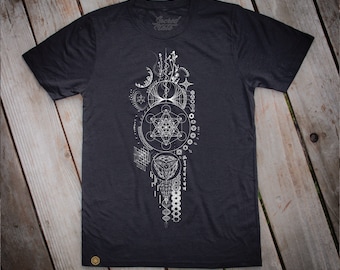 Atlas Map T ~ Hemp ~ Flower Of Life Shirt, Sacred Geometry Shirt, Buddha Shirt, Nature Shirt, Spiritual Shirt, Spiritual Shirt, Yoga
