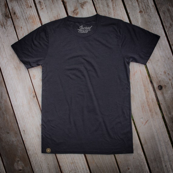 Blank Hemp T ~ Organic cotton Tee shirt ~ Short Sleeve ~ Made in the USA ~ Black mens shirt ~ Unisex
