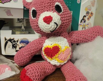 Love-a-lot Bear Care Bear Crochet Pattern - ENG PDF