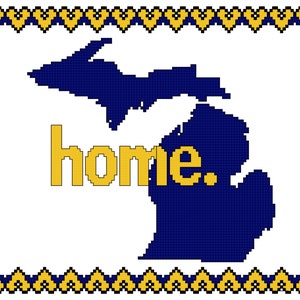 Home is Where the Heart Is - Michigan Cross Stitch Pattern