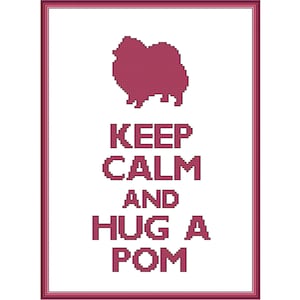 Keep Calm and Hug a Pom Cross Stitch Pattern