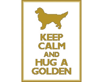 Keep Calm and Hug a Golden Cross Stitch Pattern