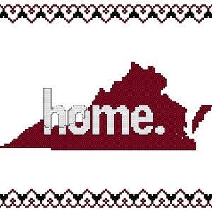 Home is Where the Heart Is - Virginia Cross Stitch Pattern