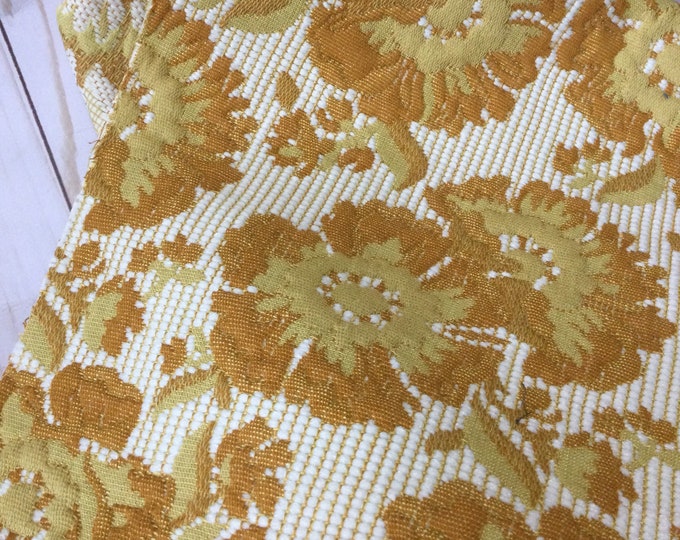 Retro Gold Floral Heavy Appliqués Drapery Fabric Scrap Etsy