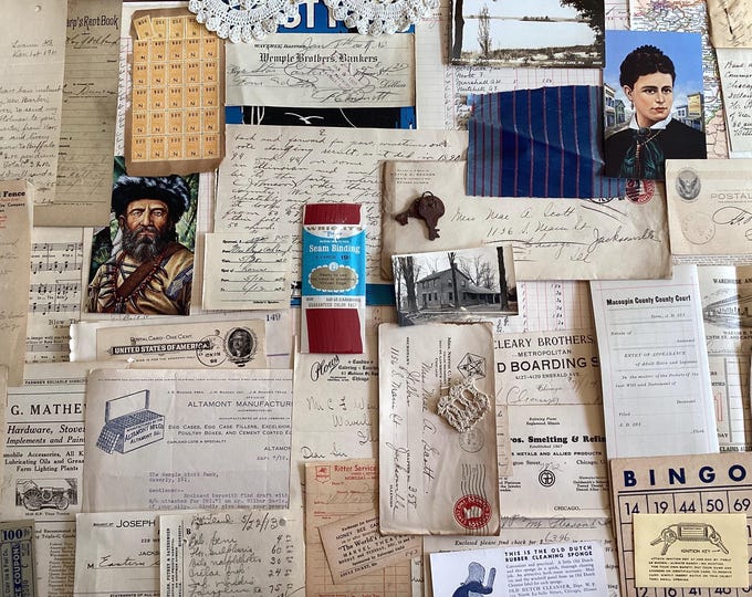 50 Pc Vintage Junk Journal Ephemera Kit - Etsy