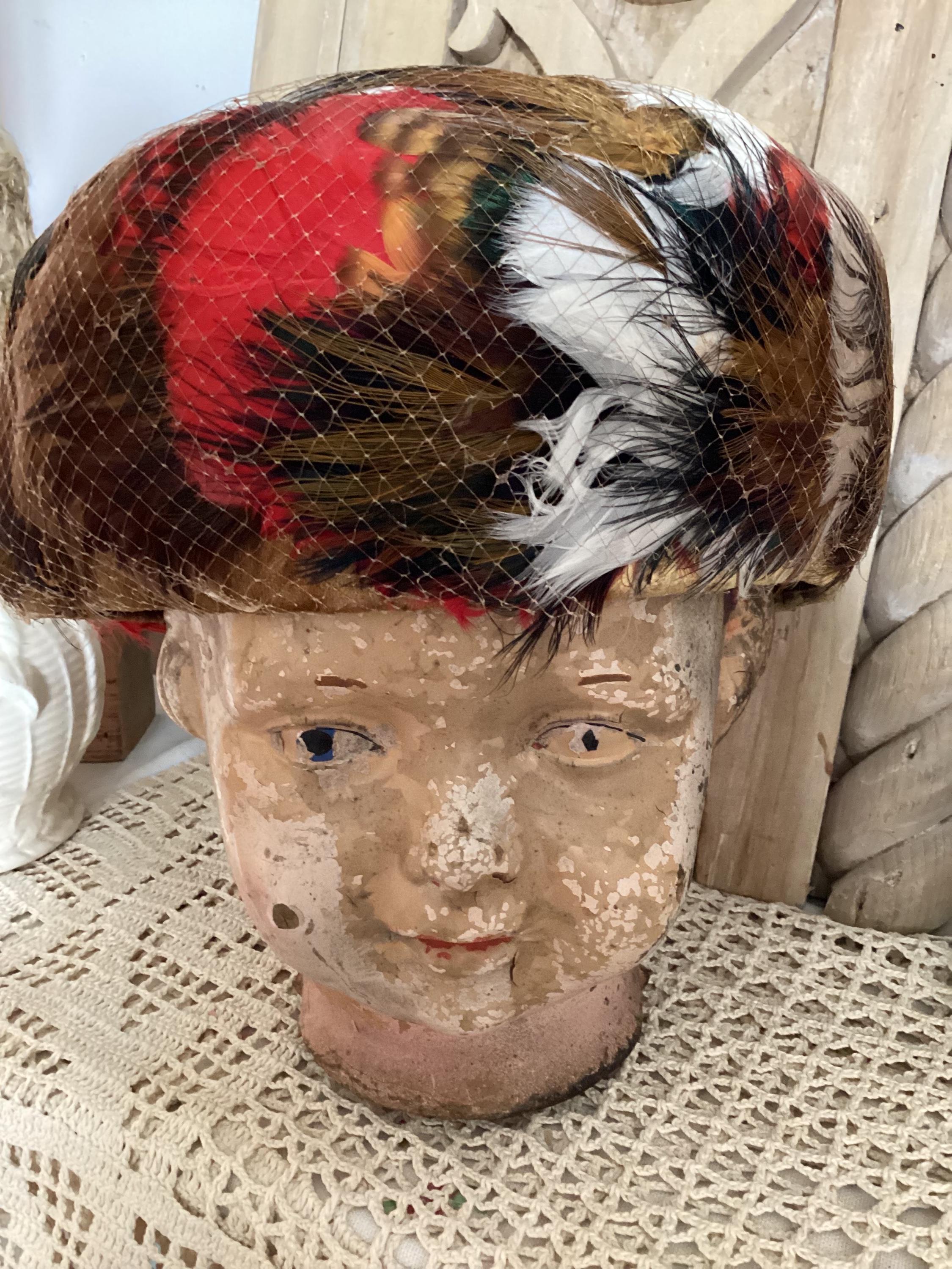 Feather Pillbox Hat - Etsy display picture 1