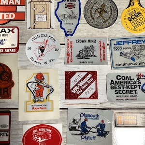 20 pc Vintage Coal Mining Industrial Decals, Stickers