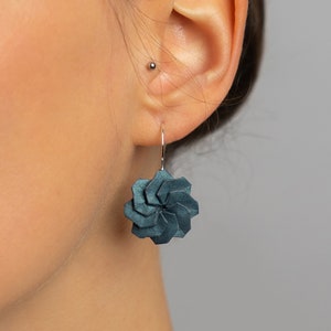 IRIS / Orecchini origami in argento 925, carta giapponese di alta qualità, resistenti all'acqua, oro, regalo per lei, orecchini, fatti a mano, Angelhaken