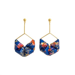 HEXA / 925er Silver Origami earrings, high quality Japanese paper, water resistant, Silver Gold, Gifts, Ohrringe,Handmade
