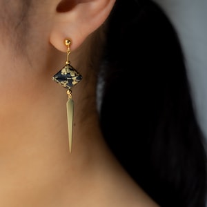 SPIKE / 925er Silver Origami earrings, high quality Japanese paper, water resistant, Ohrstecker, Statement Earrings, Stud Earrings