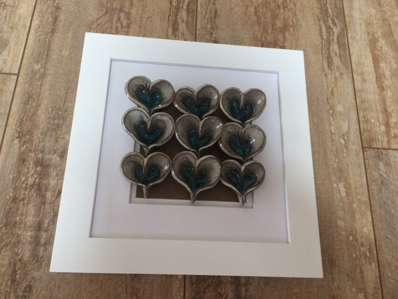 Handmade Pottery Framed Heart Wall Art 