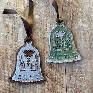 Handmade p ceramic Christmas bell