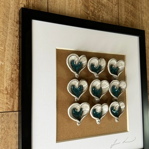 Handmade pottery Framed heart wall Art image 2
