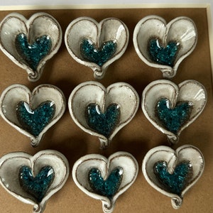 Handmade pottery Framed heart wall Art image 3