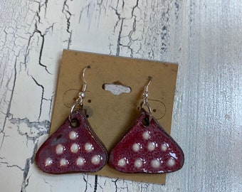 Handmade pottery ceramic earrings