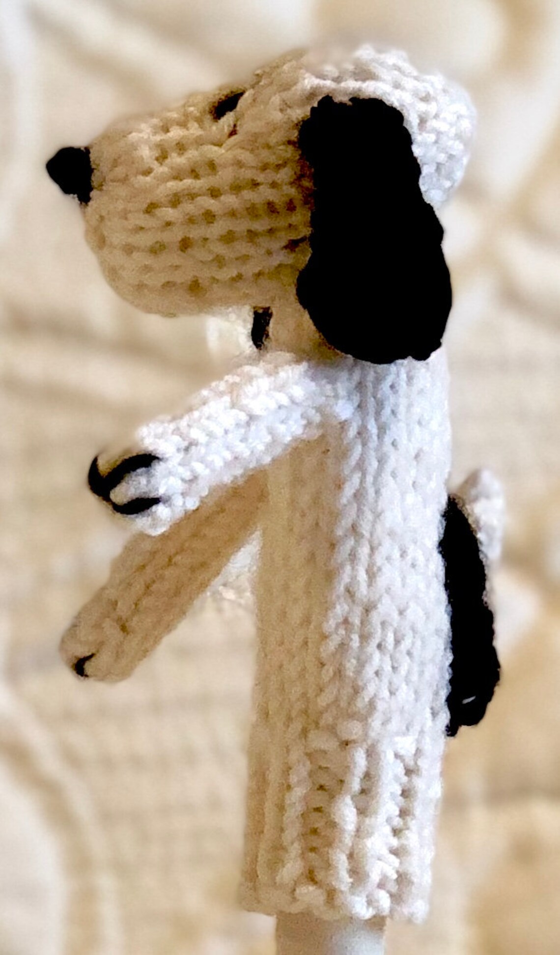 White Beagle Dog Finger Puppet PDF Knitting Pattern Etsy