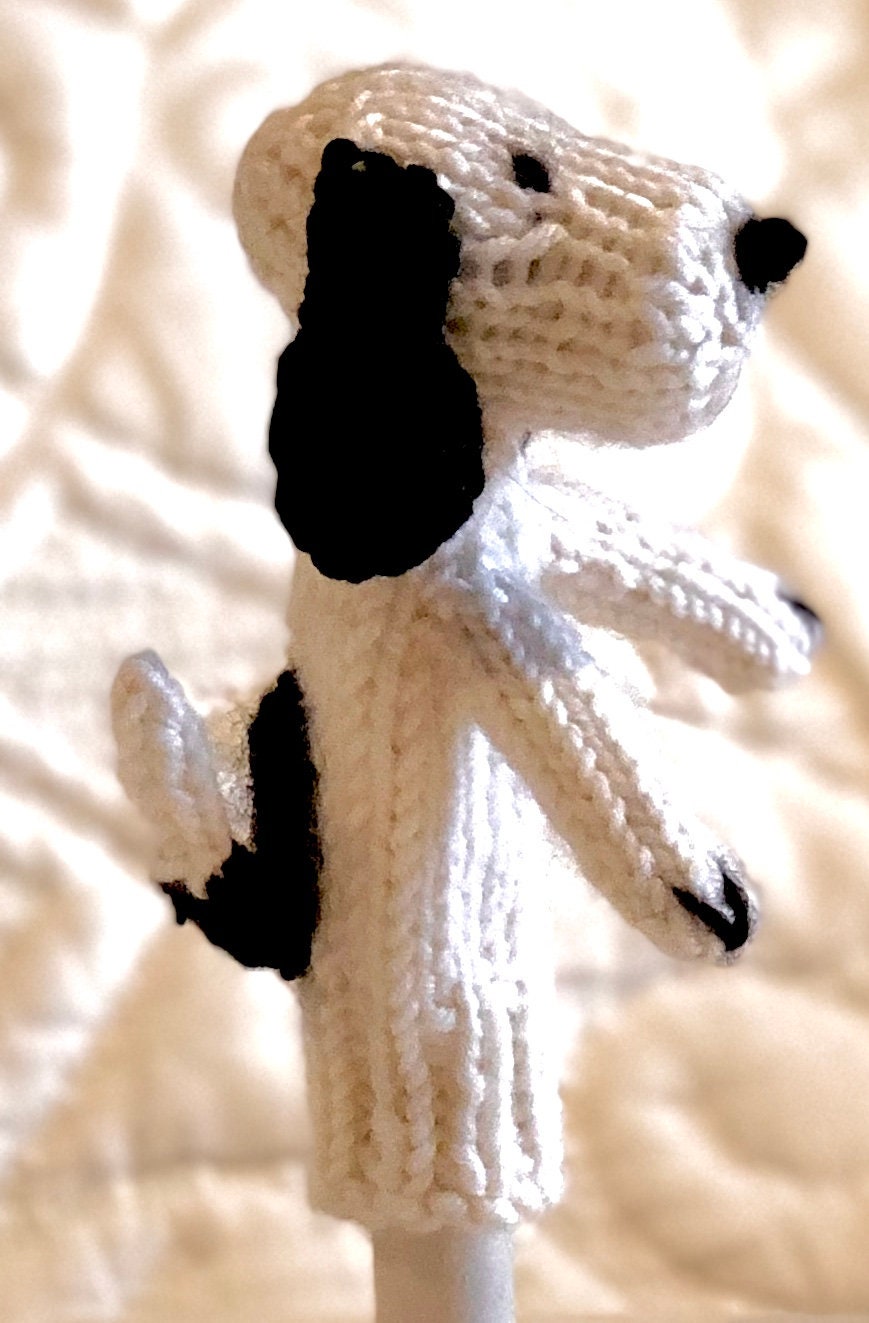 White Beagle Dog Finger Puppet PDF Knitting Pattern Etsy