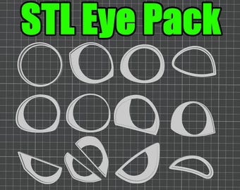 Olhos para Fursuit - Arquivo STL para Impressão 3D [12 Estilos]