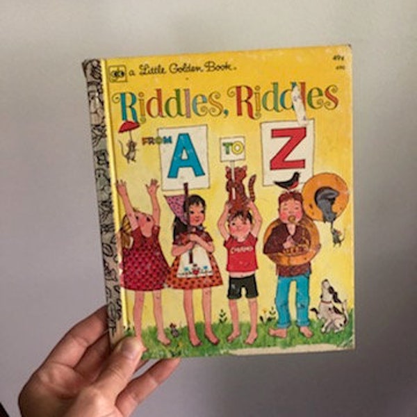 1974 Hardcover A Little Golden Book, Riddles Riddles From A to Z 49 Cents, Riddles Riddles Little Golden Book, A to Z Riddles