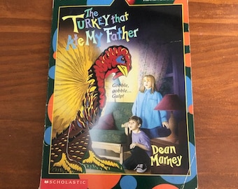 Vintage Paperback First Scholastic Printing 1995, Apple Paperbacks, The Turkey that Ate my Father by Dean Marney, Teen Youth Horror Books