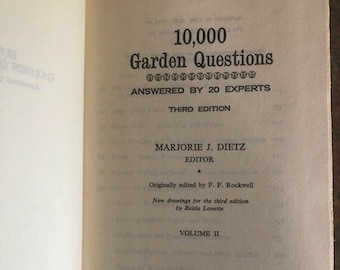 Vintage Hardcover Third Edition 1974 10,000 Garden Questions Answered by 20 Experts Volume 2 American Garden Guild and Doubleday, GardenBook