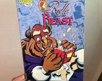Vintage 1992 Paperback Disney's Comics Cartoon Tales Belle and the Beast The New Adventures, Beauty and the Beast, Beauty Beast Comic, Walt