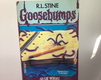 1994 First Printing Goosebumps Novel, R.L. Stine Goosebumps, Go Eat Worms!, Go Eat Worms Novel, Goosebumps Books, 90s Goosebumps, R.L. Stine