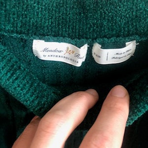 XXS prado rue por Anthropologie Mini Falda, Falda Verde Esmeralda, Falda estilo terciopelo, Mini Falda de vacaciones, Granja, Prarie, Vintage Mini imagen 5