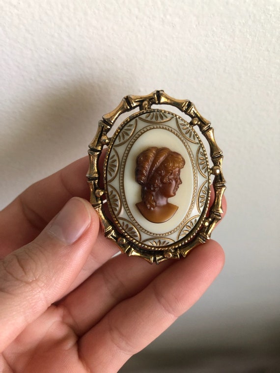 Cameo Brooch-Vintage Cameo-Vintage Brooch-Cameo Pi