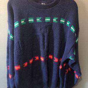 1960s Vintage Woolrich Nautical Theme Pullover Jumper Cotton Knit Sweater, Woolrich Sweater, Woolrich Pullover, Woolrich Cardigan, Woolrich image 2