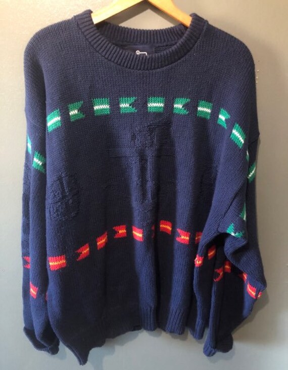 1960s Vintage Woolrich Nautical Theme Pullover Ju… - image 2