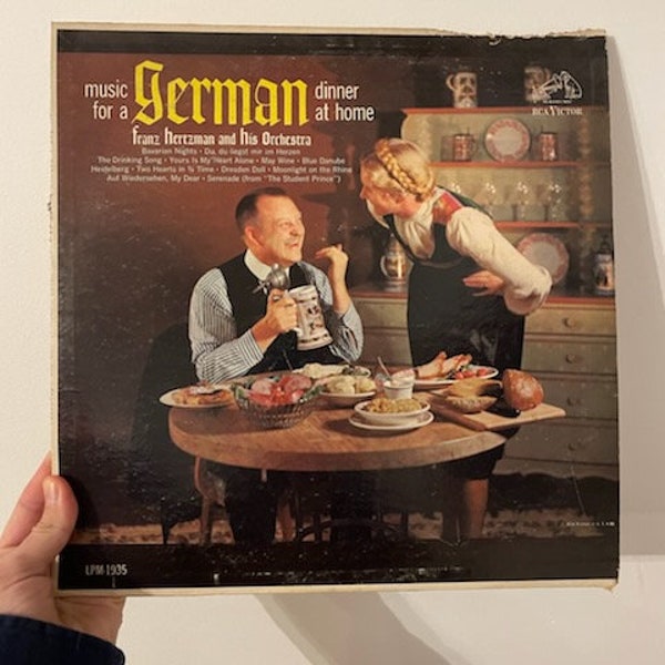 Vintage 1959 Franz Hertzman And His Orchestra – Music For A German Dinner At Home Vinyl LP Record, German Music, German Records, German