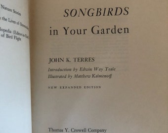 Vintage 1968 Hardcover Reference Songbirds Book, Songbirds in Your Garden by John K. Terres, Bird Book, Garden Birds Book, Birdwatching