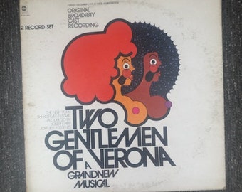 Vintage 1971 Two Gentlemen Of Verona: A Grand New Musical (Original Broadway Cast Recording) LP Vinyl Record, Broadway Records, Musicals LPs