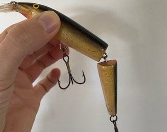 Vintage Rapala Jointed Minnow Fishing Lure made in Finland, Finland Rapala Jointed Large Minnow Fishing Lure, Rapala Jointed Minnow Lures