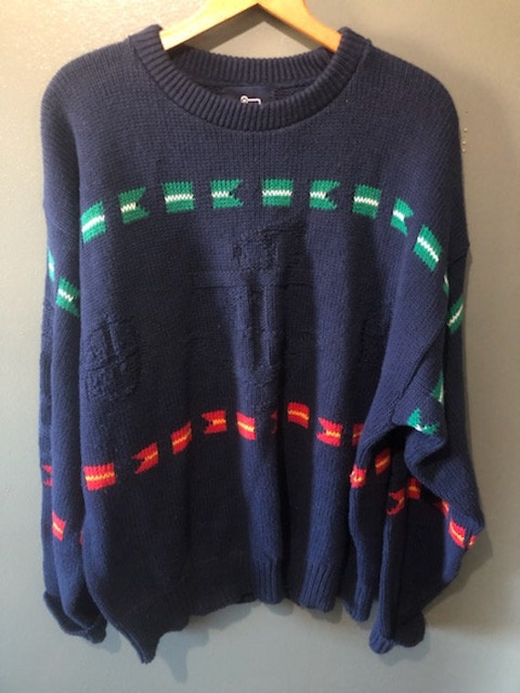 1960s Vintage Woolrich Nautical Theme Pullover Jum