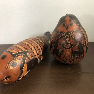 Vintage Handmade Maraca Style Folk Art Decor Pieces, Folk Art, Maracas ...