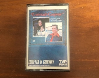 Loretta and Conway Sing the Great Country Hits TVP Records 8T-TVP-1010 Cassette Tape, Loretta Lynn, Conway Twitty, Conway Loretta Tape