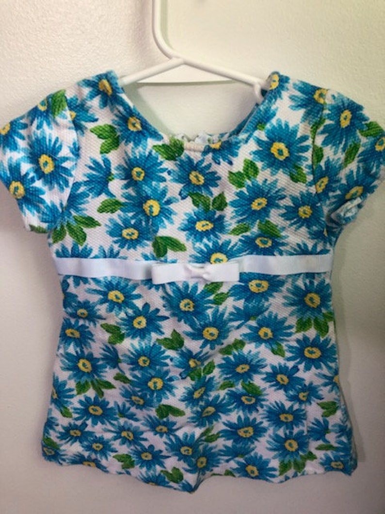 Sunflower Daisy Dress Toddler Girl/'s Daisy Dress Blue Daisy Dress Vintage 3T Toddler Girl/'s Dress Garden Dress Flower Girl Dress