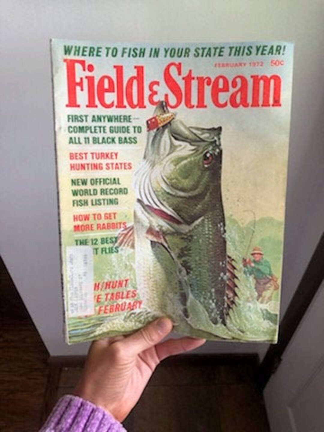 Vintage Field and Stream Magazine, February 1972 50 Cent Issue, Rabbit