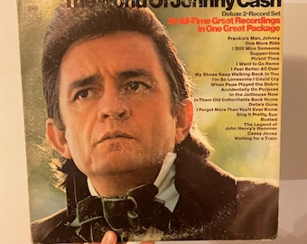 Vintage Columbia Stereo GP29 The World of Johnny Cash Deluxe 2-Record Set 20 All Time Great Recordings In One Great Package Vinyl Record