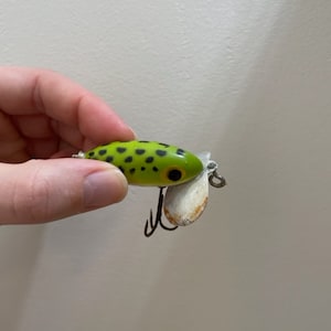 Leurre De Pêche Vintage Fred Arbogast Jitterbug – Jaune, Côte Argentée, Timbre, Topwater US