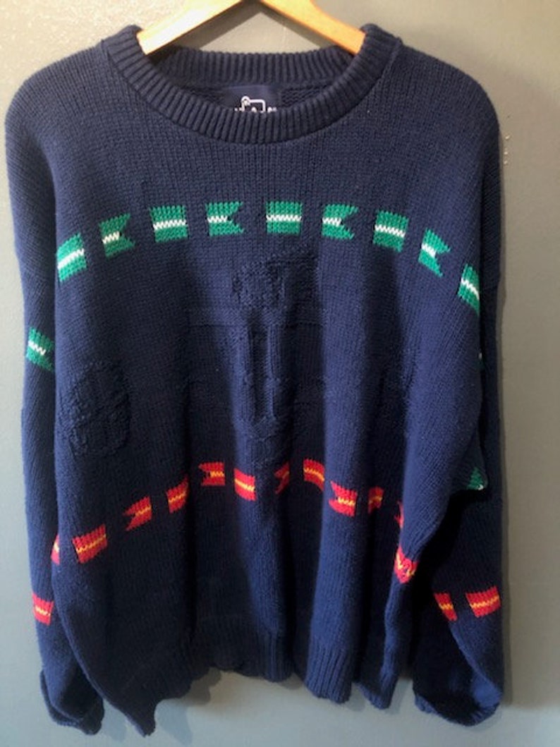 1960s Vintage Woolrich Nautical Theme Pullover Jumper Cotton Knit Sweater, Woolrich Sweater, Woolrich Pullover, Woolrich Cardigan, Woolrich image 9