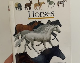 Vintage 1st Scholastic Printing 1997 HORSES, Scholastic A First Discovery Book, Farrier, Shetland Pony, Learning about Horses, Horse Girl