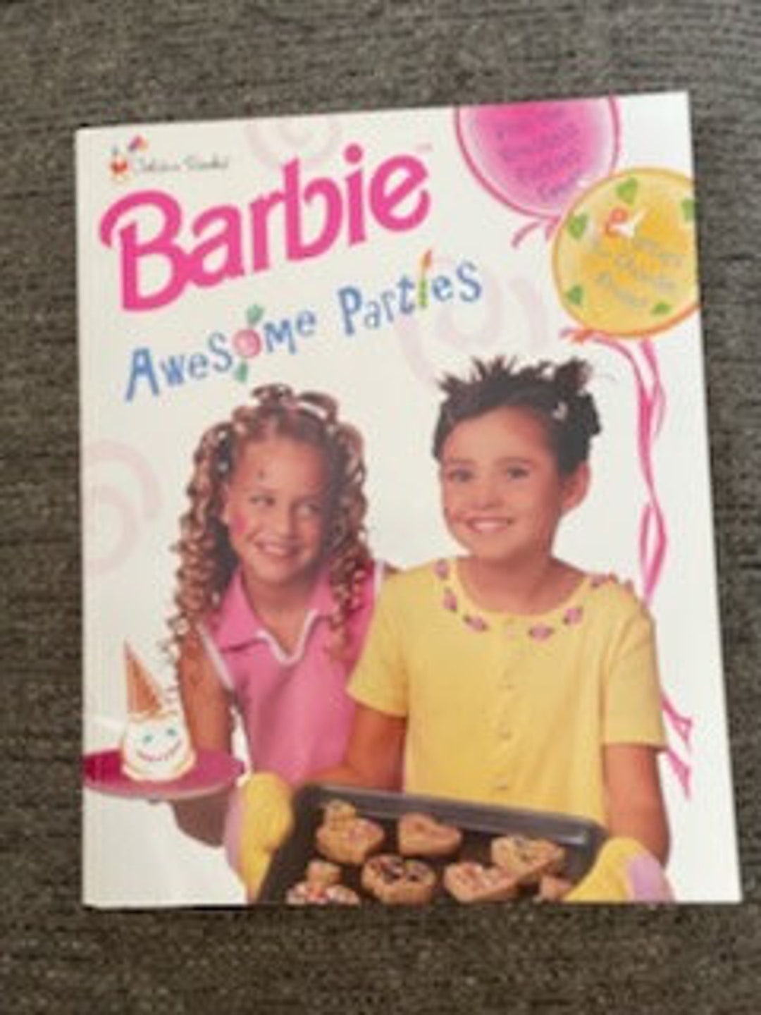 1999 Mattel A Golden Book BARBIE Awesome Parties, Golden Books Barbie