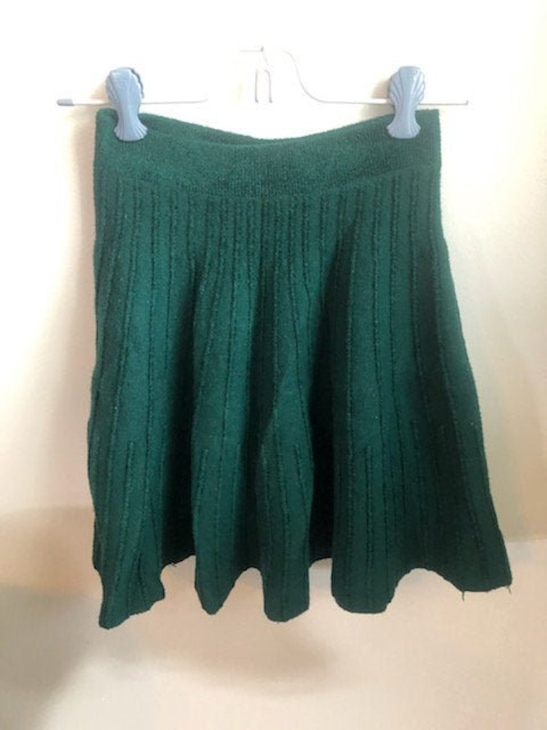 XXS prado rue por Anthropologie Mini Falda, Falda Verde Esmeralda, Falda estilo terciopelo, Mini Falda de vacaciones, Granja, Prarie, Vintage Mini imagen 1