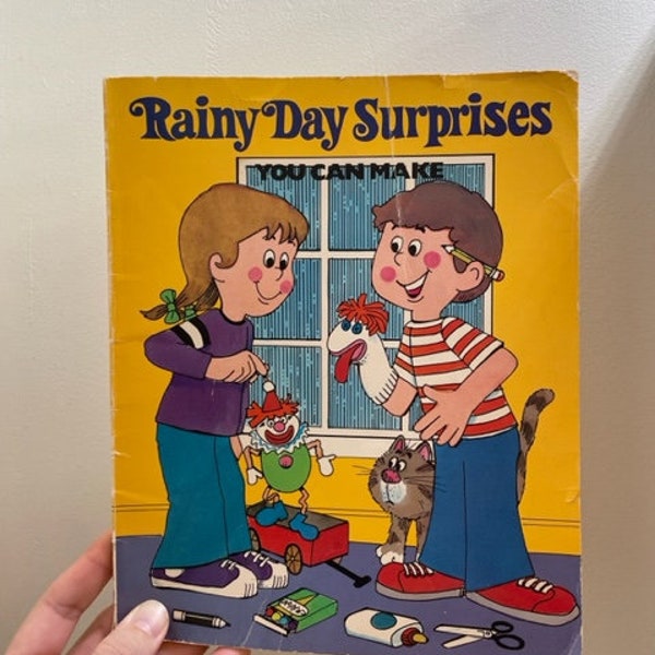 1981 Paperback Troll Associates Rainy Day Surprises You Can Make, Crafting Book for Kids, Rainy Day Ideas for Kids, Troll Associates 1980s