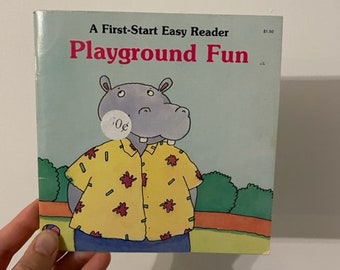 1988 Troll Associates Small Paperback Children's Book A First-Start Easy Reader Playground Fun Paperback Book, Easy Reader Books