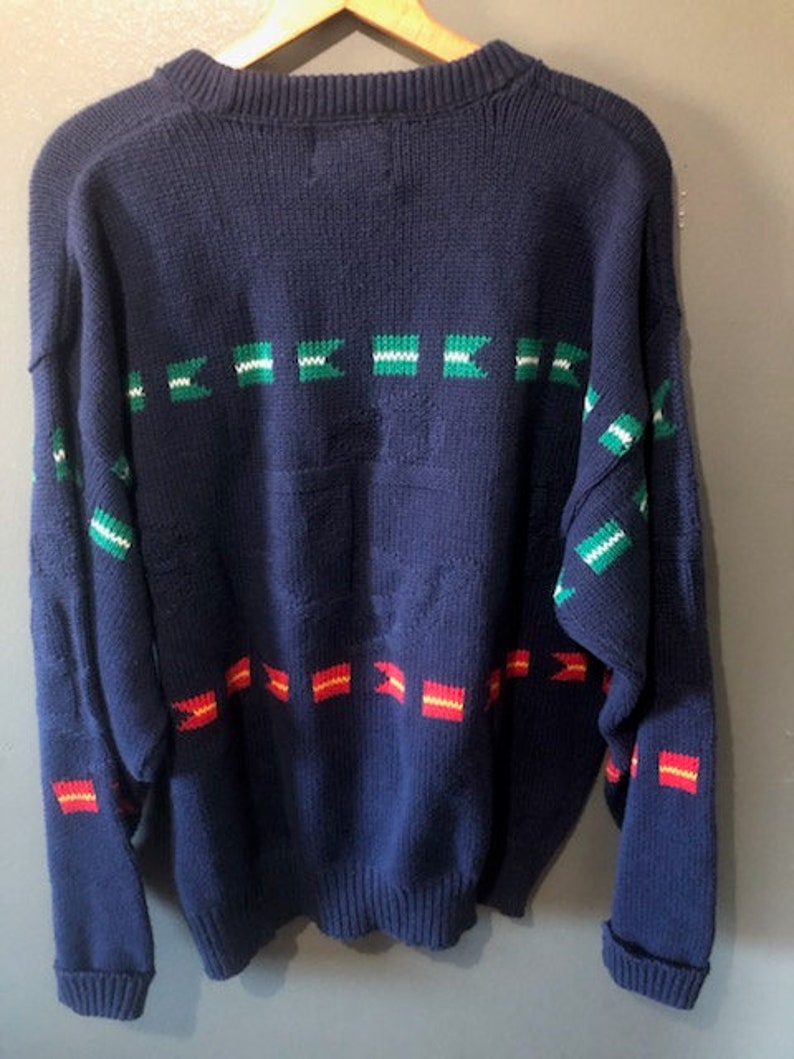 1960s Vintage Woolrich Nautical Theme Pullover Jumper Cotton Knit Sweater, Woolrich Sweater, Woolrich Pullover, Woolrich Cardigan, Woolrich image 6