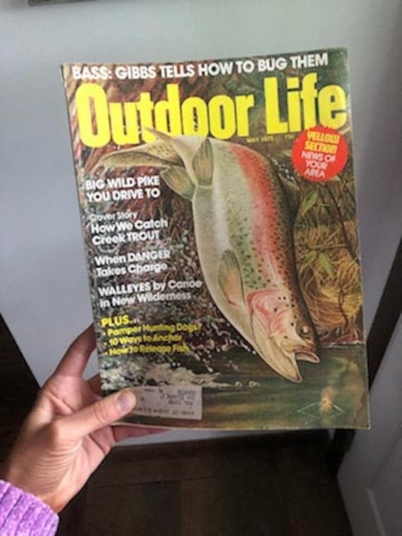 Vintage May 1975 75 Cent Issue of Outdoor Life Magazine, Bass
